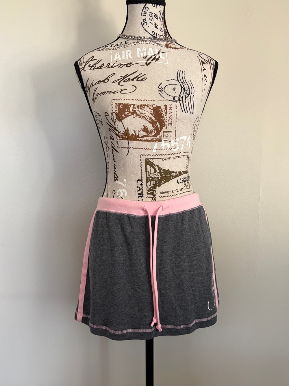 Y2K digital clothing grey athletic sweat skort | sporty Y2K chic